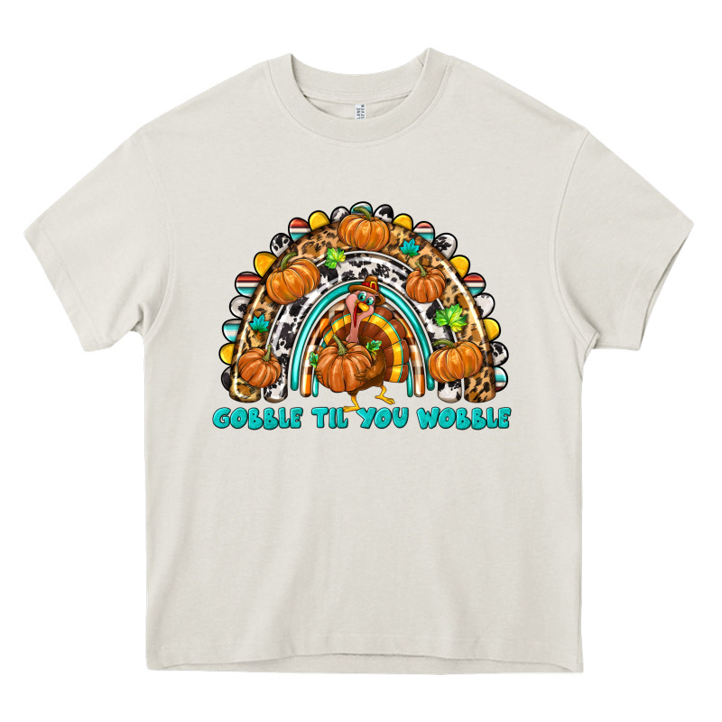 Gobble Til You Wobble With Rainbow Heavy Core Tee by texasbilliewilder | Teevron