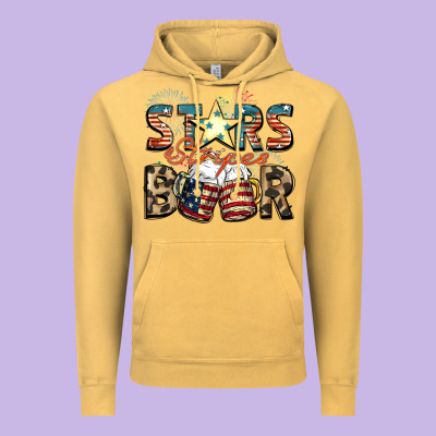 Stars Stripes Beer Vintage Hoodie Designed By Fadigitalartstudio