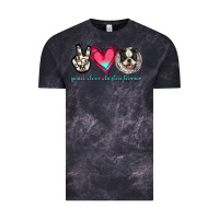 Cloud Black Peace Love Boston Terrier Vintage Tee - Jasminsmagicworld