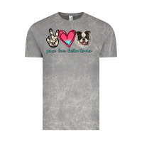 Cloud Rock Peace Love Boston Terrier Vintage Tee - Jasminsmagicworld