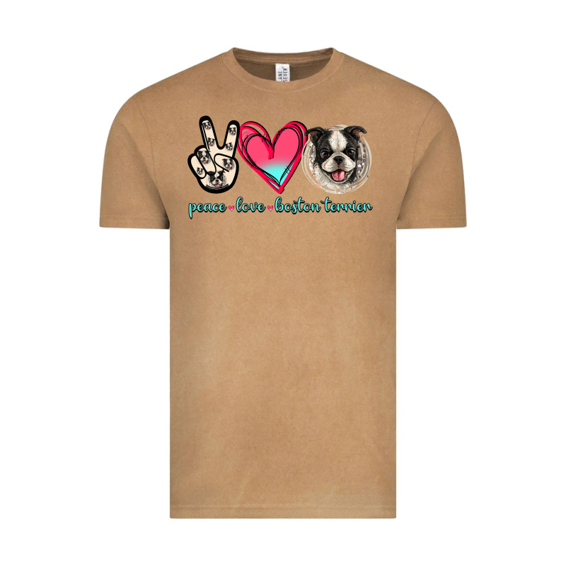 Peace Love Boston Terrier Vintage Tee by Jasminsmagicworld | Teevron