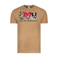 Vintage Camel Peace Love Boston Terrier Vintage Tee - Jasminsmagicworld