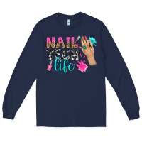 Navy nail tech life bbs Long Sleeve Tee - BundleAndBundleShop