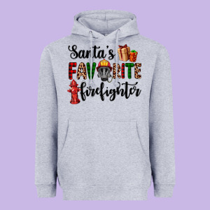 Santa's Favorite Firefighter Heavyweight Hoodie Designed By Adodesignshop