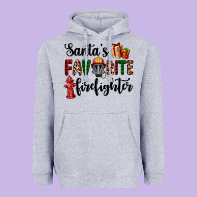 Santa's Favorite Firefighter Heavyweight Hoodie Designed By Adodesignshop