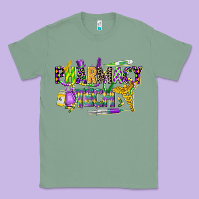 Mardi Gras Pharmacy Tech Classic Tee Designed By Cowgirlartshop