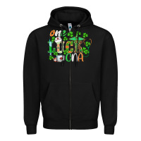 Black st.patricks one lucky cna  nurse Zipper Hoodie - BarkalooDesign