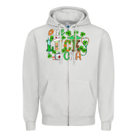 Dove Grey st.patricks one lucky cna  nurse Zipper Hoodie - BarkalooDesign