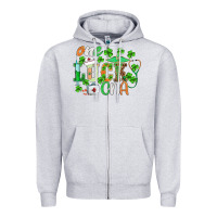 Heather Grey st.patricks one lucky cna  nurse Zipper Hoodie - BarkalooDesign
