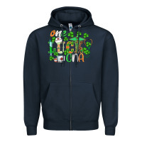 Navy st.patricks one lucky cna  nurse Zipper Hoodie - BarkalooDesign