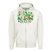 Oatmeal Heather st.patricks one lucky cna  nurse Zipper Hoodie - BarkalooDesign