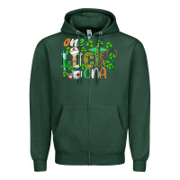 Sports Green st.patricks one lucky cna  nurse Zipper Hoodie - BarkalooDesign