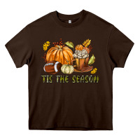 Chocolate Brown Tis The Season Fall Heavy Core Tee - texasbilliewilder