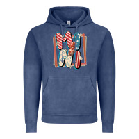 Vintage Denim 4th of July mini with lightning bolt Vintage Hoodie - FaDigitalArtStudio