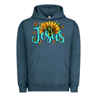 Pigment Midnight Navy jesus sunflower Urban Hoodie - JahusDesignShop