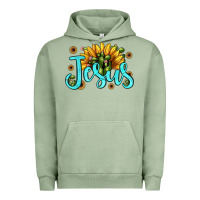 Pigment Oil Green jesus sunflower Urban Hoodie - JahusDesignShop