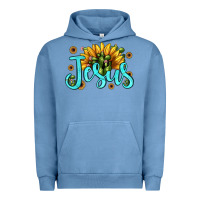 Pigment Pebble Blue jesus sunflower Urban Hoodie - JahusDesignShop