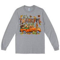 Heather Grey it's thankful y'all with truck bbs Long Sleeve Tee - BundleAndBundleShop