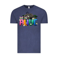 Vintage Denim Easter Day He is alive Vintage Tee - OliviaCreatesArt