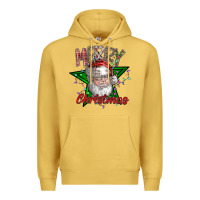 Antique Gold festive santa claus greeting Premium Hoodie - CowhideDigitalArt