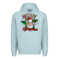 Blue Mist festive santa claus greeting Premium Hoodie - CowhideDigitalArt