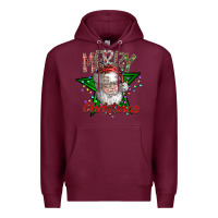 Burgundy festive santa claus greeting Premium Hoodie - CowhideDigitalArt