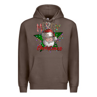 Coffee festive santa claus greeting Premium Hoodie - CowhideDigitalArt