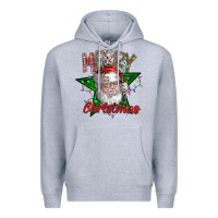 Heather Grey festive santa claus greeting Premium Hoodie - CowhideDigitalArt