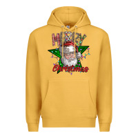 Mustard festive santa claus greeting Premium Hoodie - CowhideDigitalArt