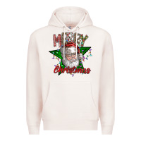Pale Pink festive santa claus greeting Premium Hoodie - CowhideDigitalArt