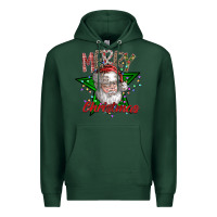 Sports Green festive santa claus greeting Premium Hoodie - CowhideDigitalArt