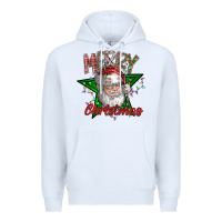 White festive santa claus greeting Premium Hoodie - CowhideDigitalArt