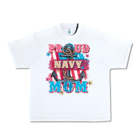 White Proud navy Mom Mother's Day Urban Heavy Tee - FaDigitalArtStudio