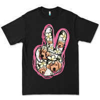 Black Jack Russel Peace Sign Premium Tee - Jasminsmagicworld