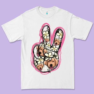 Jack Russel Peace Sign Premium Tee Designed By Jasminsmagicworld