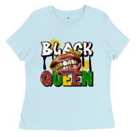 Baby Blue black queen Ladies Tee - CowGirlArtShop