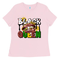 Bubblegum Pink black queen Ladies Tee - CowGirlArtShop