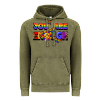 Vintage Olive you are enough Vintage Hoodie - FaDigitalArtStudio