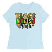 Baby Blue black nurse magic juneteenth Ladies Tee - CowGirlArtShop