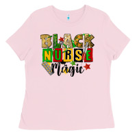 Bubblegum Pink black nurse magic juneteenth Ladies Tee - CowGirlArtShop