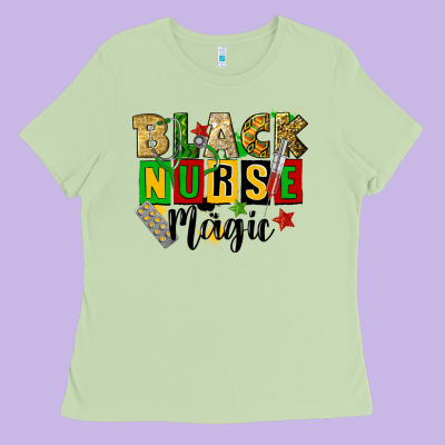 Black Nurse Magic Juneteenth Ladies Tee Designed By Cowgirlartshop