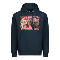 Navy Valentine's day barn and black angus with charolais Premium Hoodie - RanaPortraitStore