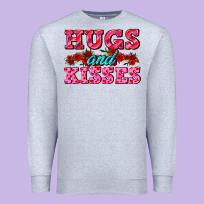 Hugs And Kisses Valentines Premium Sweatshirt Designed By Adodesignshop