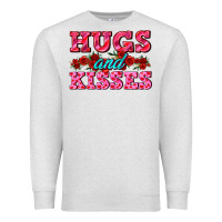 Oatmeal Heather hugs and kisses valentines Premium Sweatshirt - AdoDesignShop