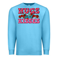 Ocean Blue hugs and kisses valentines Premium Sweatshirt - AdoDesignShop
