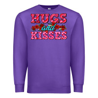 Purple hugs and kisses valentines Premium Sweatshirt - AdoDesignShop