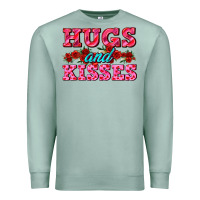 Seafoam hugs and kisses valentines Premium Sweatshirt - AdoDesignShop