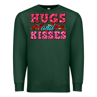 Sports Green hugs and kisses valentines Premium Sweatshirt - AdoDesignShop
