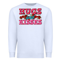White hugs and kisses valentines Premium Sweatshirt - AdoDesignShop