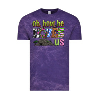 Cloud Purple Easter Day Oh he loves us Vintage Tee - OliviaCreatesArt